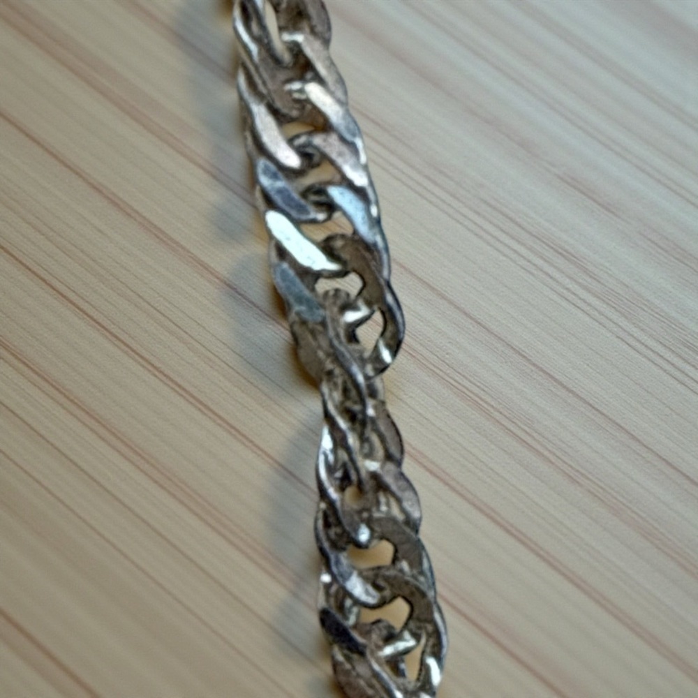 Silver Chain Bracelet stamped both ends estate​​ - Picture 7 of 9